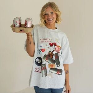 LOUD FACE COTTON Women’s Oversized Graphic T-Shirt with Diet Coke Design Size XL